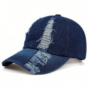 Casquette de baseball sans visière en denim délavé de haute qualité, vente en gros - Product Image 3