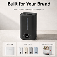 Humidificateur d'air ultrasonique intelligent à LED silencieux, grande capacité 4,5 L, remplissage par le haut, brume fraîche, avec UV-C, pour la maison, la chambre et le bureau