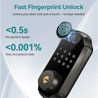 Serrure connectée SJJ à empreinte digitale, application Tuya, clavier à boutons, code, carte IC RFID, sans clé, Cloud, pour portes en aluminium ou en bois
