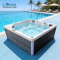 LOVIA Spa extérieur en gros, Bain à remous 5 places, 108 jets d'hydrothérapie, Double pompes 4HP, Jacuzzi, Baignoires et spas