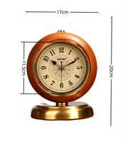Horloge de table ronde en bois Armens de haute qualité, horloge de table silencieuse vintage à quartz, horloge de table de luxe, ornement d'intérieur pour la maison