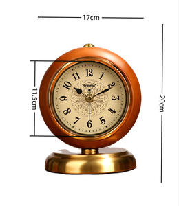 Reloj de Escritorio Redondo de Madera <span class=keywords><strong>Armen</strong></span> de Alta Calidad, Reloj de Mesa de Cuarzo Silencioso Vintage, Reloj de Mesa de Lujo, Adorno para Interiores del Hogar - Product Image 6