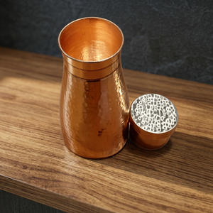 Copper Traditional Chinese <b>Drinkware</b> With Lids Hammered Finish - Indian Home Crafts - Product Image 4