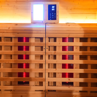 Modern Sade Tasarımlı Dış Mekan Uzak Kızılötesi Sauna, Yumuşak Tuşlu Kontrol Paneli ile 2-3 Kişilik Termo Ladin Sauna Odası