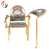 Chaise de prière musulmane empilable de luxe de style nouveau, en métal, avec accoudoirs