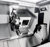 Tour CNC robuste à double broche à banc incliné avec guidage par boîtier et contrôleur métallique