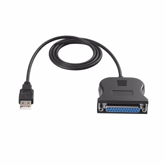 USB 2.0 to 25Pin DB25 Parallel Monitor Cable Adapter PVC Braid Shielded