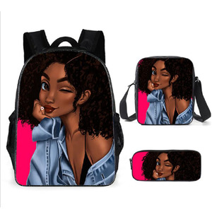 2024 Sommer New Arrival Logo Custom ized 3 Stück Set Rucksack Mädchen Tier Bleistift Fall Kinder Muster Schult aschen für Mädchen - Product Image 3
