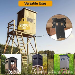 Metal Steel Bracket 44.78 x 28.09 x 19.41 Cm For Outdoor Platforms Treehouse Deer Hunting <b>Frames</b> <b>Black</b> Color Available - Product Image 4