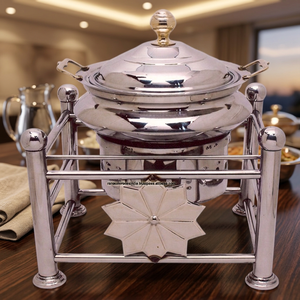 Soporte de lujo para platos de acero inoxidable ecológico tradicional al por mayor para catering, fiestas y eventos - Product Image 2