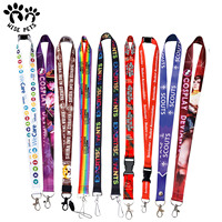 Gantungan kunci kain nilon kosong kustom gantungan kunci karyawan lanyard dipersonalisasi Logo dicetak tali leher untuk promosi atau konferensi