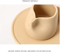 Ensemble tasse à café et soucoupe en céramique sans anse, forme unique, couleur macaron, finition mate, vente en gros OEM