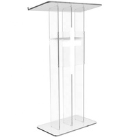 Podiums acryliques pour église Pupitre en plexiglas Chaire transparente avec église chrétienne Croix blanche Style Trinité Assemblage facile