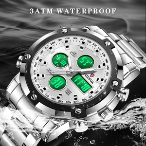 Montre Homme Analogique-Numérique LIGE FB0100 Multifonction 49mm avec Lunette Sportive, Lumière LED, Chronomètre 100 SEC, Montre Décontractée Tendance + Boîte - Product Image 2