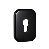 Poignée de porte en fer noir mat 62x62mm avec plaques de recouvrement de cylindre de serrure et écusson 82x62mm, vente chaude en Asie centrale