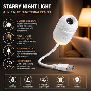 2 in 1 Galaxy Projector Night <b>Light</b> USB Mini <b>Star</b> Projector Lamp <b>LED</b> Ceiling <b>Light</b> with 3 Projection Slides for Kids Bedroom - Product Image 1
