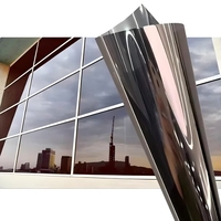 Film réfléchissant argenté unidirectionnel de 1,52 x 30 m pour vitrage commercial, architecture et bâtiment solaire – Protection solaire pour fenêtres