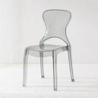 Chaise de salle à manger transparente au design moderne et créatif, chaise à dossier en plastique, fauteuil de café, chaise de négociation