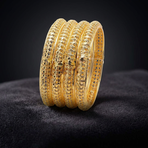 Juego de Brazaletes de Latón Chapado en Oro para Mujer, Marca Alex Jewelry, Brazaletes de Moda Tradicionales de Lujo para Bodas - Product Image 5