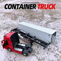 1/24 alliage conteneur cargo simulation logistique transport véhicule modèle voiture remorque semi-remorque conteneur moulé sous pression camion jouets
