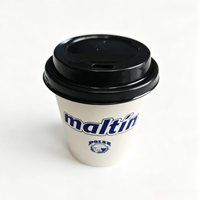 Gobelets à café jetables écologiques en papier kraft à paroi simple 8-22oz avec couvercle à revêtement PE, logo/design personnalisé, usage industriel