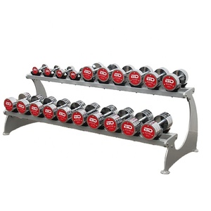Good quality best gym equipment storage display 2 Tier dumbbell rack for gym club used