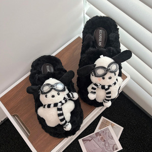 Nuove Pantofole Invernali da Donna con Punta Chiusa, Morbide e Calde, in Cotone Peluche, con Motivo Cane Carino, per Casa e Interni - Product Image 3