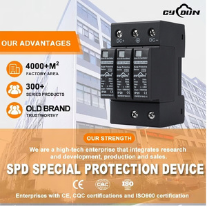 Parafoudre 3P 1000V CC pour systèmes photovoltaïques |   Parafoudre T1+T2 40KA en PBT pour protection contre la foudre tropicale, les <span class=keywords><strong>orages</strong></span> et les zones humides/solaires - Product Image 4