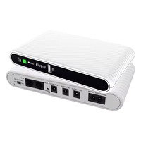 Mini onduleur DC avec port PoE, entrée 100V-240V, alimentation OEM pour routeur WiFi, tension sélectionnable 5V 9V 12V 15V 24V, batterie au lithium pour le réseau