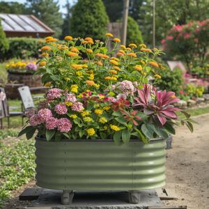 Large Outdoor Self-Watering Rolling Planter Galvanized Metal Raised Garden <strong>Bed</strong> with <strong>Liner</strong> for Vegetable <strong>Flower</strong> Pots Home Nursery - Product Image 6
