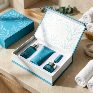 Customizable Rigid Cosmetic <b>Box</b> Set with 4 Glass Dropper <b>Bottles</b> Ivory Board Rectangle UV Printing Packaging - Product Image 4