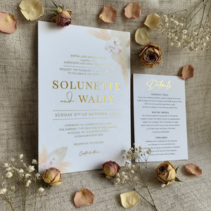 <span class=keywords><strong>Faire</strong></span>-<span class=keywords><strong>part</strong></span> et Invitations de <span class=keywords><strong>Mariage</strong></span> Personnalisés Or avec Impression Intégrale - Product Image 3