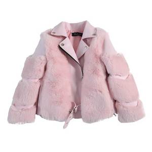 Nuova Giacca Moto alla Moda per Bambine con <span class=keywords><strong>Pelliccia</strong></span> di Volpe, Calda e Impermeabile, con Cerniera, Cappotto Invernale - Product Image 5
