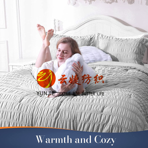 Mềm 100% polyester kết cấu sợi nhỏ seersucker bộ đồ giường Comforter Bộ Vải - Product Image 5