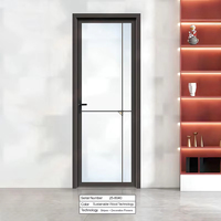 Porte en verre étroite et minimaliste, étanche, à ouverture coulissante, fabriquée sur mesure pour une utilisation intérieure, cuisine, salle de bain