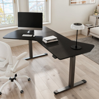 Bureau debout ergonomique AJUNION 70 pouces en forme d'éventail, design de bureau, double moteur, 4 paramètres de mémoire, pour gamer et télétravail