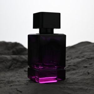 Flacon de parfum en verre double segment de luxe personnalisé de 50 ml, flacon pulvérisateur avec <span class=keywords><strong>dégradé</strong></span> de couleur et capuchon noir doré, logo OEM - Product Image 4