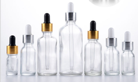 Flacons compte-gouttes en verre transparent de luxe 50 ml, sérigraphiés, pour huiles essentielles, vente en gros, emballage carton, certifiés TUV/ISO, commande minimum