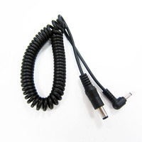 Câble d'extension en spirale 12V 90 degrés, cordon en spirale DC5.5x2.1mm 5.5mm X 2.5mm mâle vers mâle, câble d'alimentation CC à angle droit