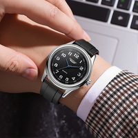 Montre à quartz pour homme BINLIHUAN, boîtier en alliage, bracelet en silicone, verre minéral, étanche 3 BAR, cadran à aiguilles de 40 mm, épaisseur 9 mm