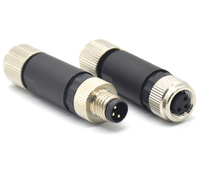 Connecteur assemblé sur le terrain M8 3 4 5 6 7 8Pin métal plastique mâle femelle prise droite connecteur circulaire