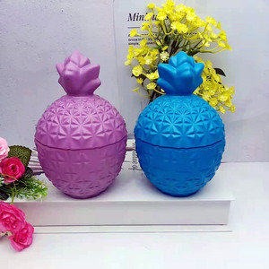 Sang Trọng Độc Đáo Óng Ánh Dứa Shape Glass <span class=keywords><strong>Candle</strong></span> <span class=keywords><strong>Container</strong></span> Với Nắp Đậy Cho Nến Làm Dứa Glass <span class=keywords><strong>Candle</strong></span> Chum Với Nắp - Product Image 2