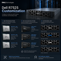 Serveur rack Dell PowerEdge R7525 2U d'origine, double processeur AMD EPYC série 7003, jusqu'à 128 cœurs, PCIe Gen4 NVMe