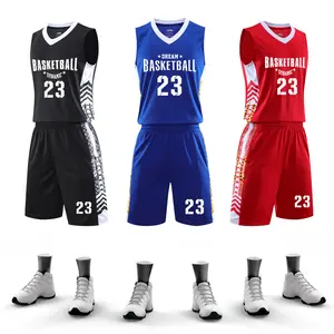 Neueste Design Benutzer definierte Stickerei Logo Original Basketball-Shirts für Männer tragen Classic Plain Blank Jersey Basketball-Sets Weiß