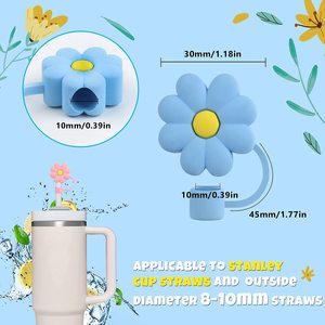 Vaso de paja a prueba de polvo de 10mm, puntas de pajita reutilizables para beber, cubierta de paja para vasos - Product Image 5