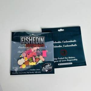 Emballage personnalisé pour appâts de pêche en plastique, pochette plate avec fermeture éclair refermable, trou euro, conception de scellement sur 3 côtés - Product Image 4