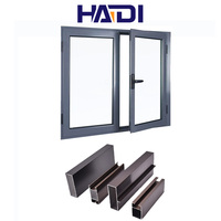Fenêtre à battant en aluminium de conception intégrée avec moustiquaire intégrée style balançoire pour la maison et le bureau pour l'appartement et la villa