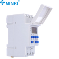 Din Rail AC 110V 220V pantalla LCD en tiempo real a Hora Minuto interruptor de temporizador digital programable con 28 ajustes de encendido/apagado
