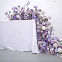 Rangkaian Bunga Pernikahan Buatan, Bunga Sutra Ungu Lilac, Dekorasi Lantai Bunga Bertingkat untuk Dekorasi Upacara