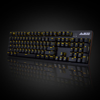 Clavier mécanique filaire Ajazz AK687 à 104 touches avec rétroéclairage LED pour ordinateur, bureau et jeux